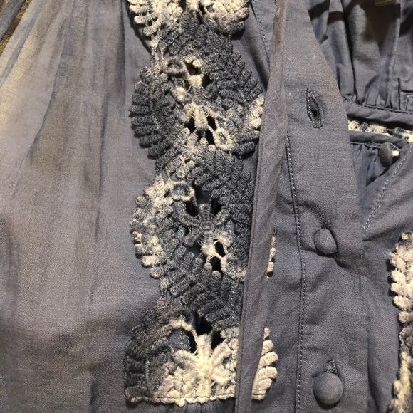 Free People Crochet Button Down Flowy Boho Tank Top Small - Picture 4 of 8